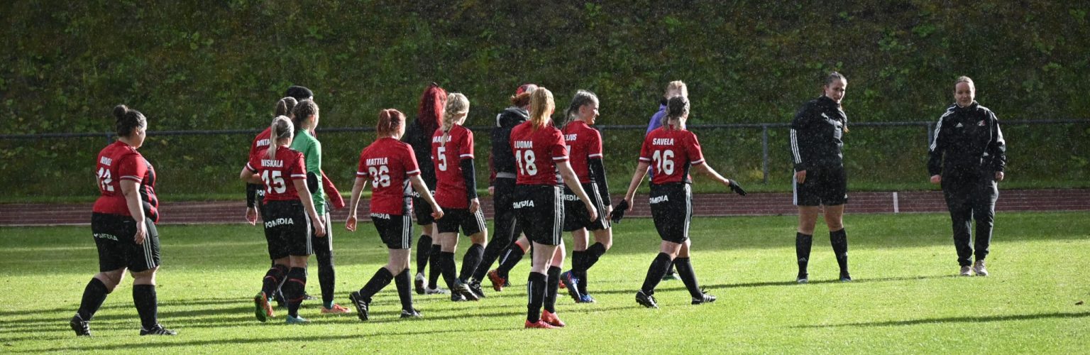 IK:n joukkue kävelee tauolle